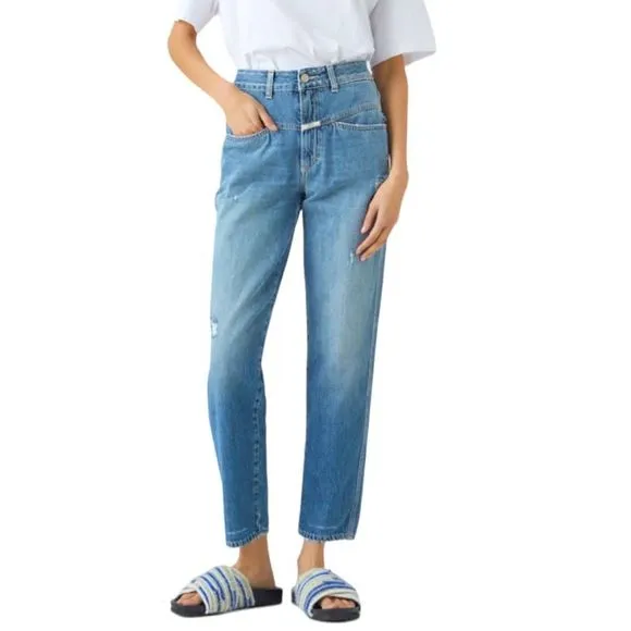 Sz 32 Closed Pedal Pusher Boyfriend Fit Mid Waist Made in Italy Jeans
          
      NWT