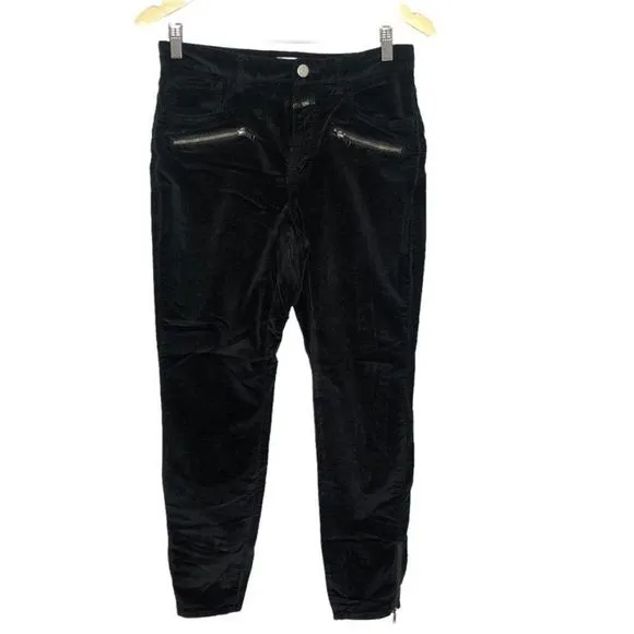 CLOSED Aimie Black Velour Skinny Jeans Japanese Woven Anthropologie Size 30