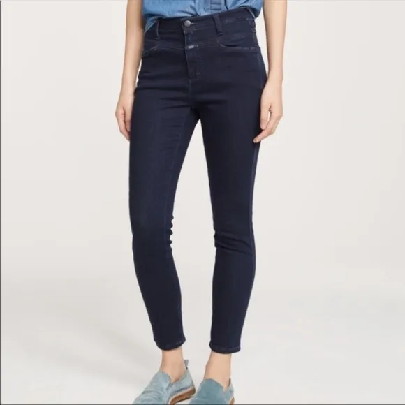 Closed high waisted skinny pusher blue jeans