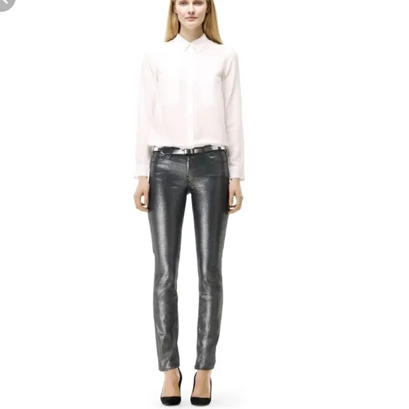 • Club Monaco • Sonica Metallic Jeans Silver 2