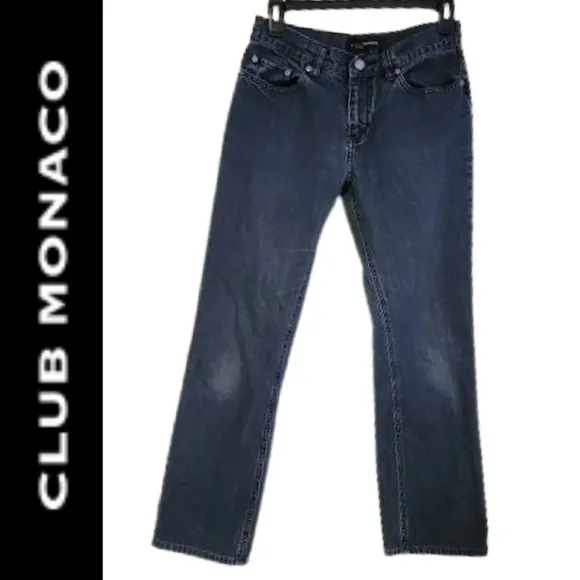 Club Monaco Medium Wash Jeans Straight Leg Boot Cut SZ 4 Good Condition