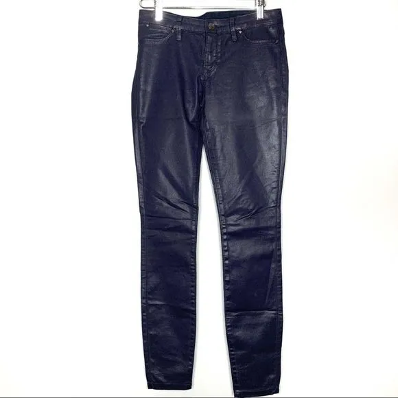 Club Monaco sz 0 denim faux leather jeans