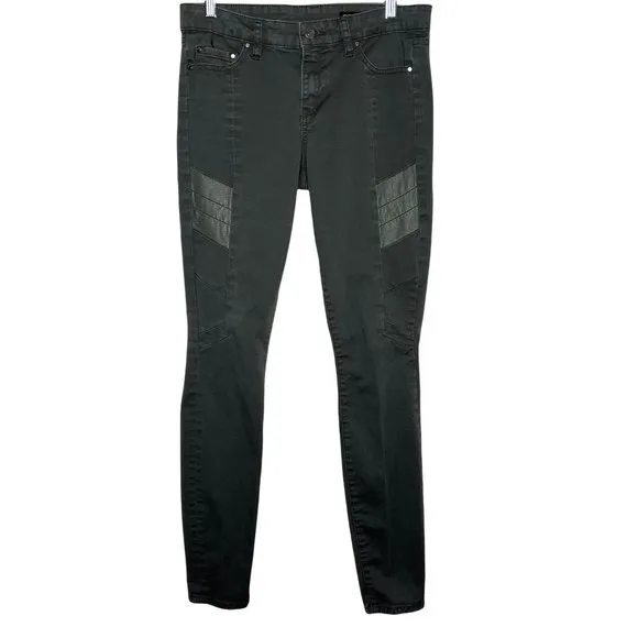 Club Monaco Womens Jeans Green Size 6 Skinny Solid Cotton Stretch Denim Mid Rise