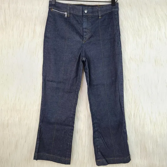 Club Monaco Womens Dark Wash Straight Leg High Rise Jeans Sz 6