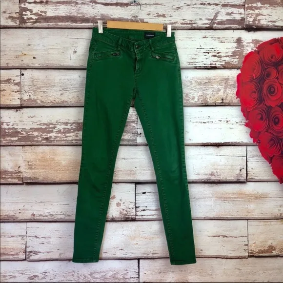 Club Monaco Women Green Skinny Ankle Stretch pants
