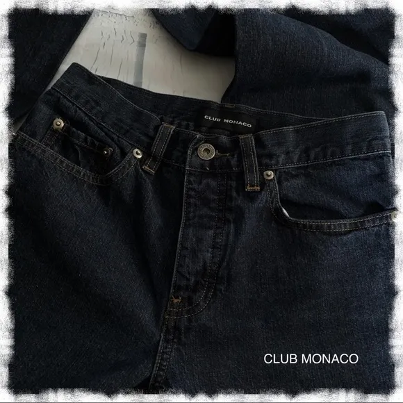 CLUB MONACO Dark Wash Straight Leg Buttonfly Jeans