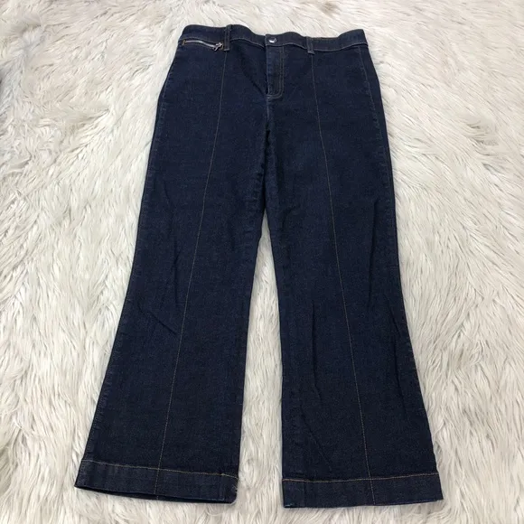 Club Monaco Dark Wash Cropped Straight Leg Jeans