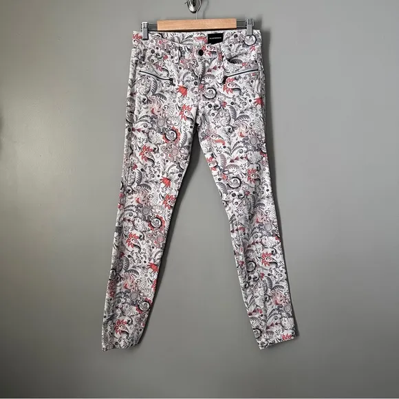 Club Monaco paisley print skinny jeans