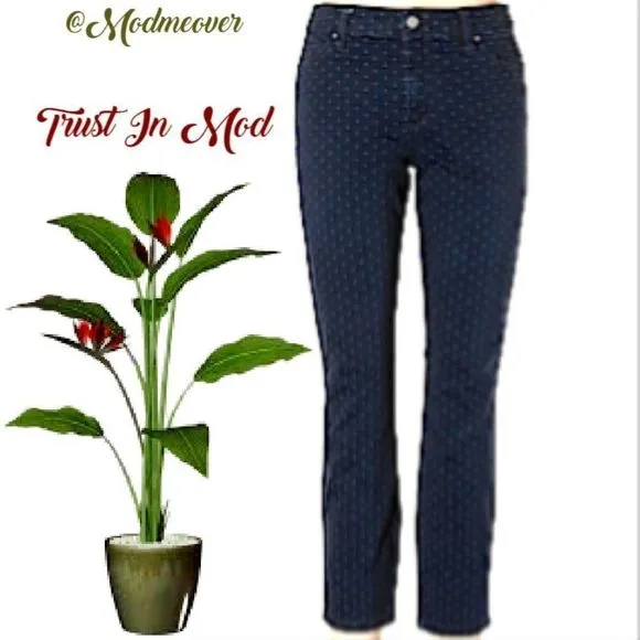 Club Monaco Polka-dot Mid Rise Mod Retro Skinnies