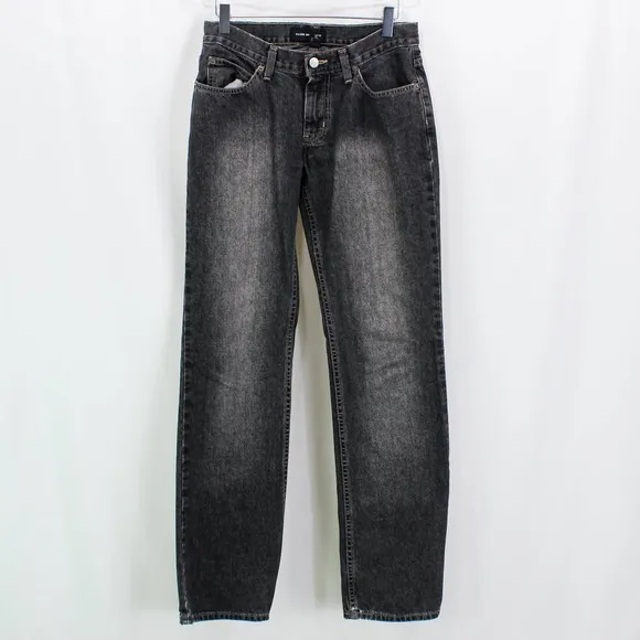 CLUB MONACO Black Cotton Mid Wash Denim Slim Straight Jeans