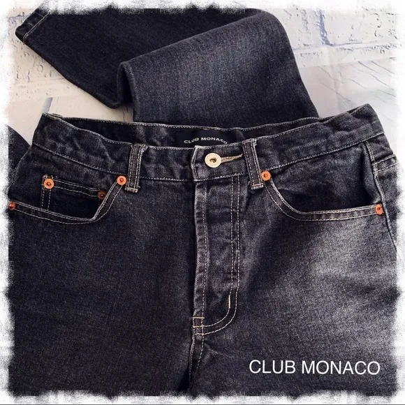 Club MONACO Black Wash Straight Leg Jeans