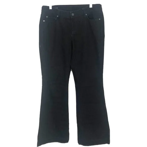 Club Monaco Black Wide Edie Modern Flare Jeans