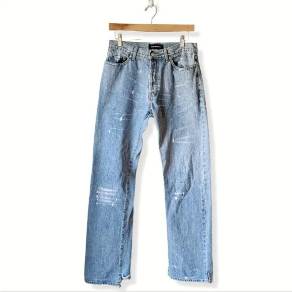 Club Monaco Wide Leg | Bootcut Distressed Jeans women's sz 30 Button Fly