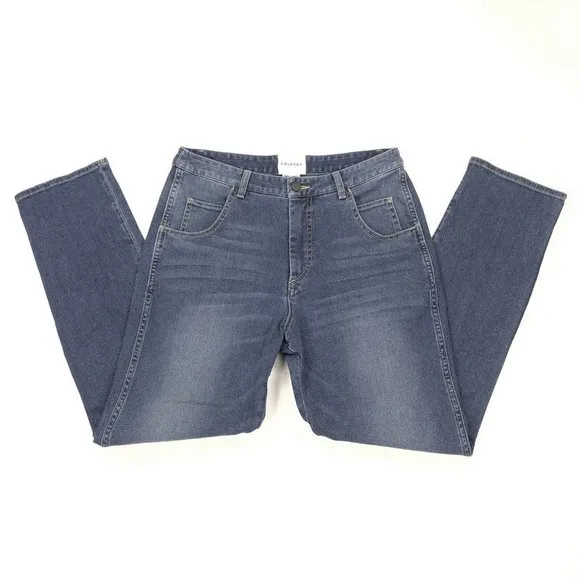 COLOVOS Women’s Contour Straight Leg Jeans Size 30 30X28.5 High Rise Blue