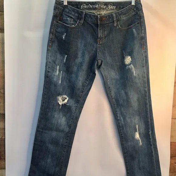 CONVERSE One Star  Distressed Skinny Jeans!