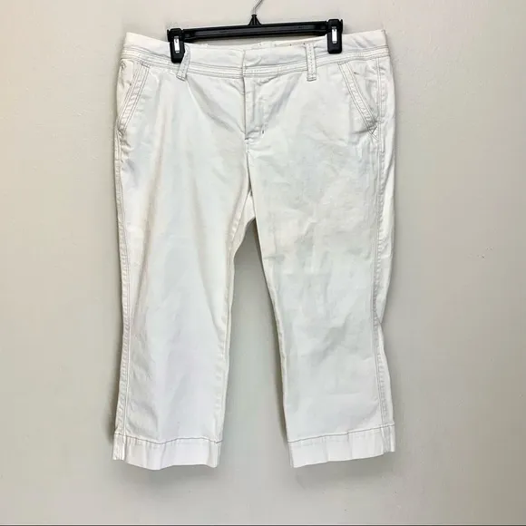Converse One Star White Capris Wide Leg Denim Jeans Size 14