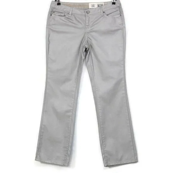 Converse One Star Straight Jeans Coated Gray Silver Stretch 12 x 33