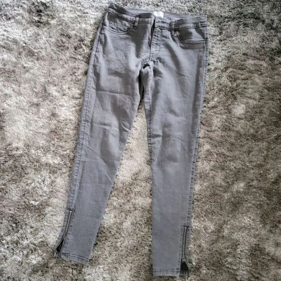 Converse All Star Grey Jeggings with Ankle Zippers Size 4