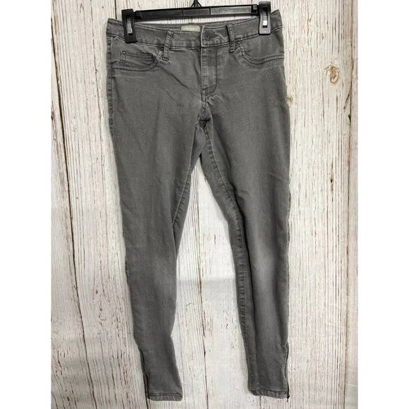 Converse Jeans Women 2 Gray Denim Skinny Low Rise Minimalist