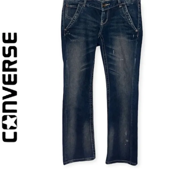 CONVERSE One Star Women’s Trinity Boot Low Rise Premium Denim Jean Pants Size 30