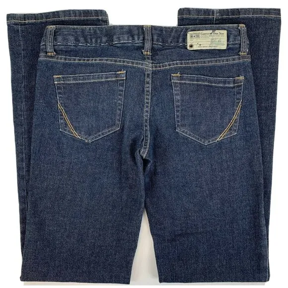 Converse One Star Womens Bootcut Jeans Blue Stretch Dark Wash Low Rise Pocket 4