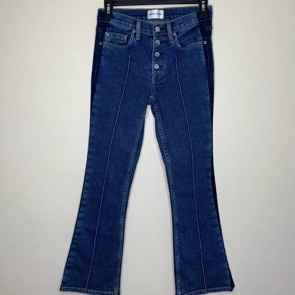 Cotton Citizen High Rise Button Fly Flare Jeans 24