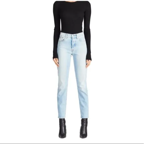 COTTON CITIZEN - ASO SELENA GOMEZ - Light Wash High Rise Skinny Jeans