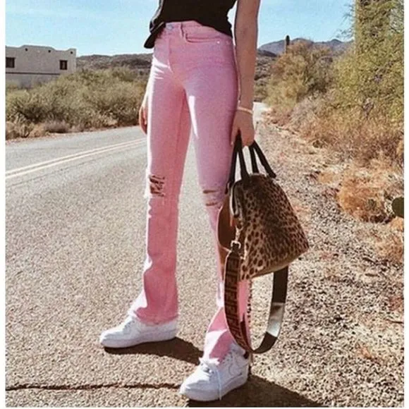 Cotton Citizen Light Pink Distressed Jeans Size 24