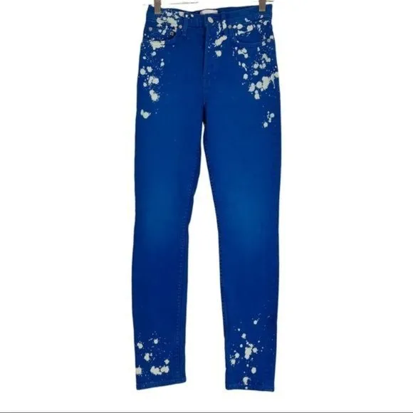 NEW Cotton Citizen Blue High Waist Distressed Skinny Jeans Size 25