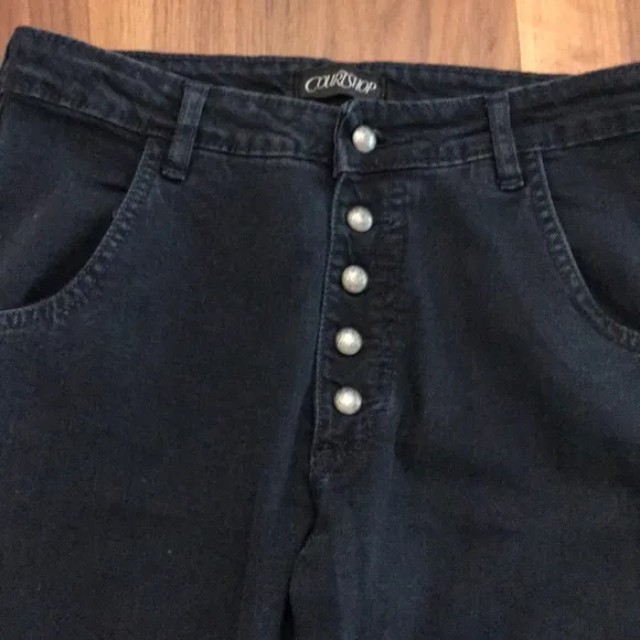 Courtship jeans black button fly size 29