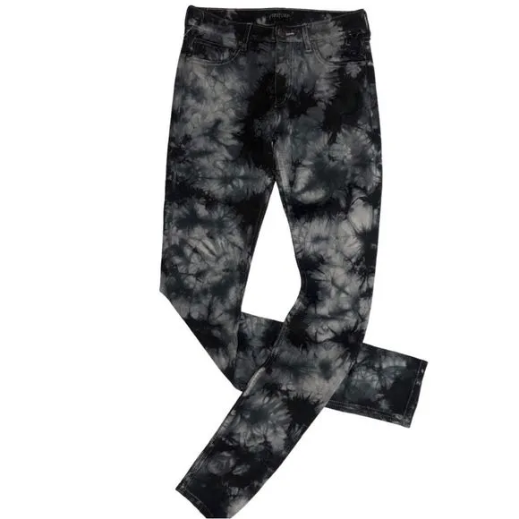 COURTSHOP Black/Grey Tie-Dye skinny Jeans  (26)