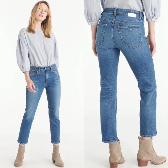 CQY Friend Los Angeles High-Rise Straight Leg Jeans Blue Size 24
          
      NWT