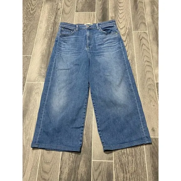 CQY Crop Wash Jeans Women's Size 32 Hem $275 High Rise