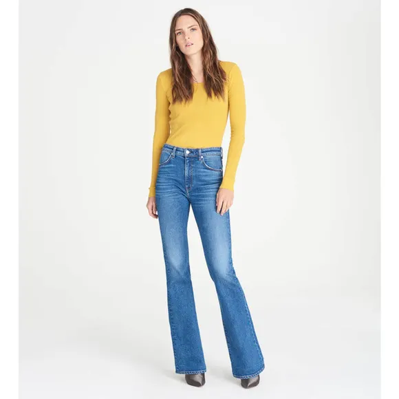 CQY Jeans Women's 28 Wes Reverence Medium High Rise Bootcut 70's Zip Fly