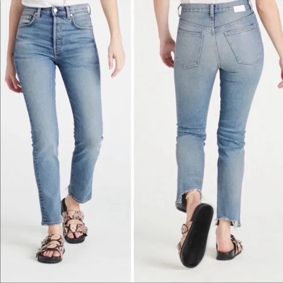 CQY Icon Vice Vintage Slim Button Fly Japanese Stretch Denim Jeans Step Hem 31
