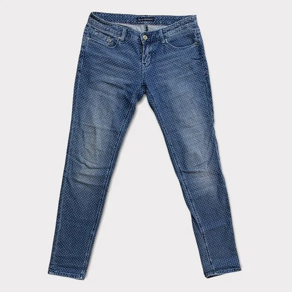 Cult of Individuality White Polka Dot Blue Jeans
