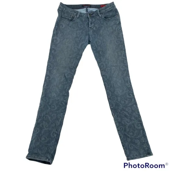 Cult of Individuality Jeans Womens Size 29 Teaser Skinny Blue Pattern Denim