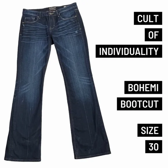 Cult of Individuality size 30 bohemi boot cut jeans with Swarovski crystals