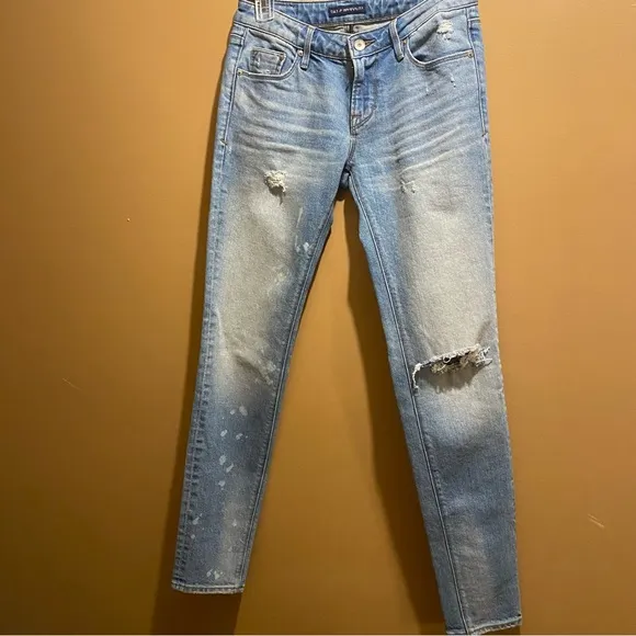 Cult of Individuality destroyed distressed boho zen mid rise skinny jeans sz 25