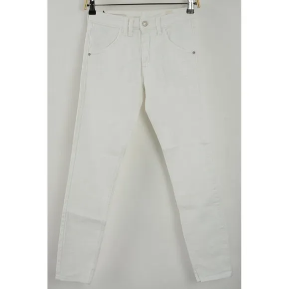 New Cycle Women's 25 x 27 Skinny Stretch White Denim Mid Rise Straight Leg Jeans
          
      Boutique