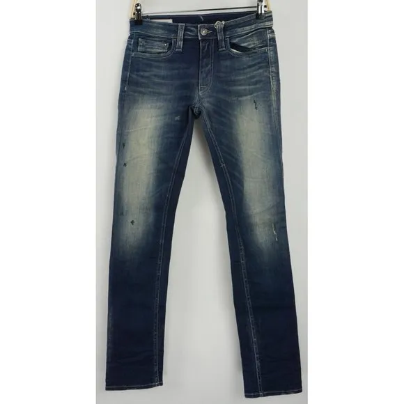 New Cycle Italy Women's Size 25 x 32 Skinny Stretch Blue Distressed Denim Jeans
          
      Boutique