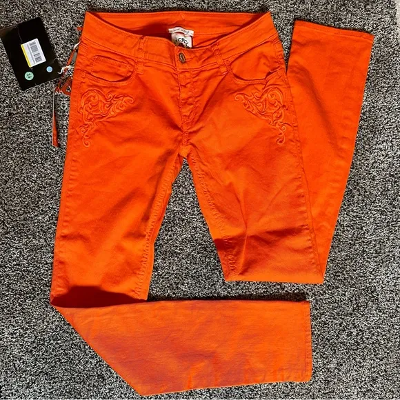 Cycle Italian Made Bright Orange Jeans Sz 27
          
      NWT