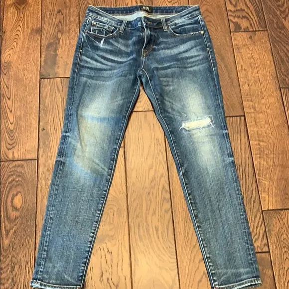 D-ID light wash cropped straight leg jeans