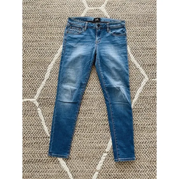 D-ID Florence Ankle Skinny Jeans Womens 29 Distressed Medium Blue Denim