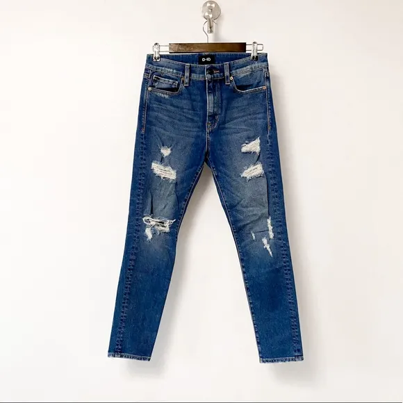 D-ID High Rise Distressed Skinny Jeans Medium Wash 26