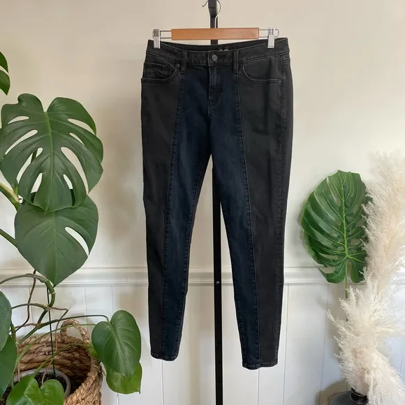 D-ID Two Tone Dark Blue Black Skinny Jeans Darting Sz 29