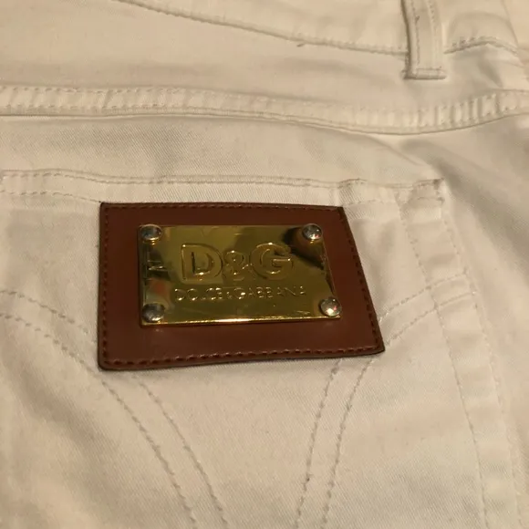 Dolce and Gabbana white flare jean