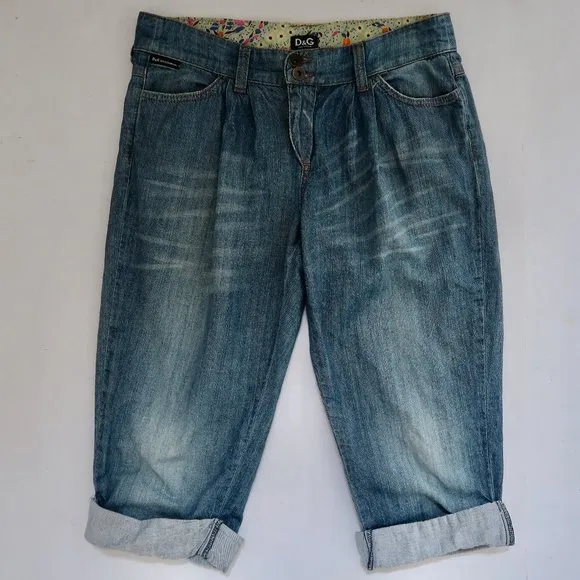 D&G DOLCE GABBANA pleated cropped jeans