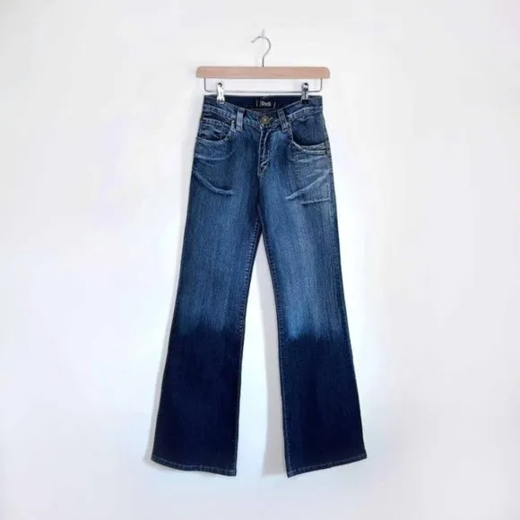 d&g dolce and gabbana mid-rise wide leg faded jeans - size 27