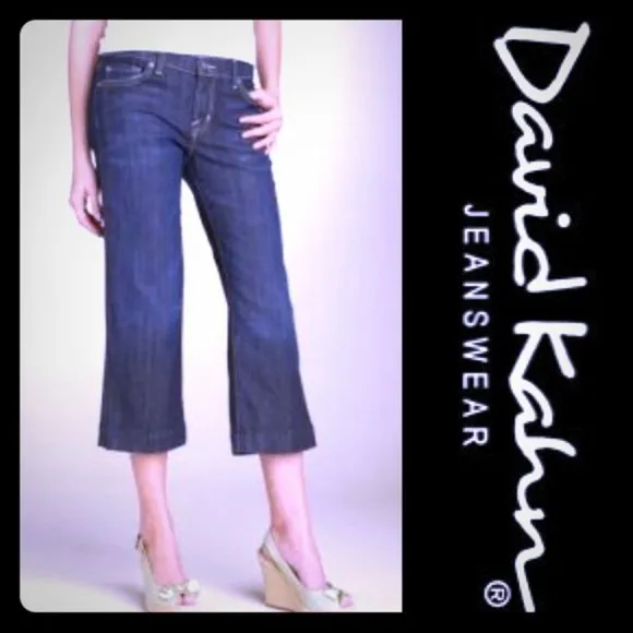 NEW David Kahn Five Pocket Medium Wash Cropped Jean